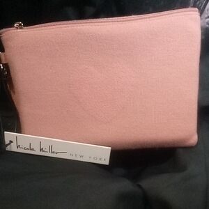 Nicole Miller Blush Pink Cosmetic Bag